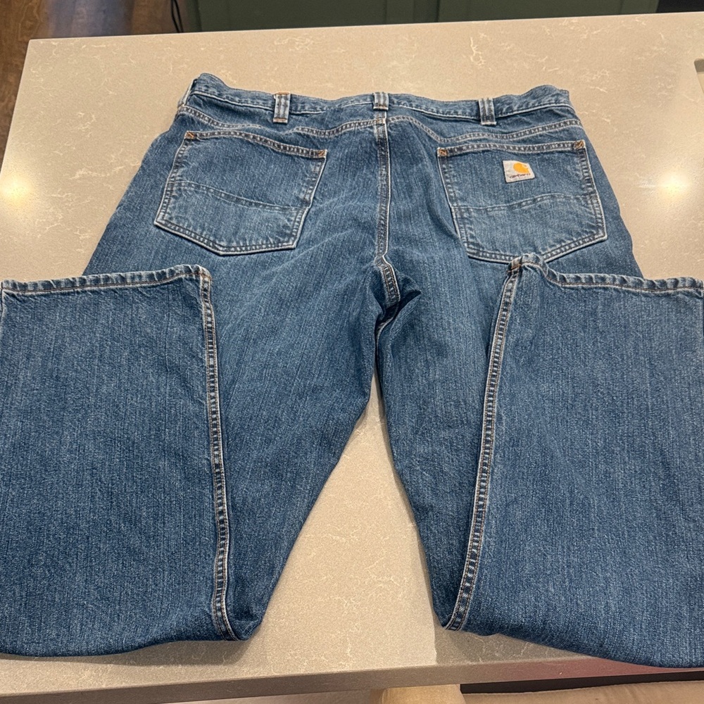 38x36 Carhartt Men’s Relaxed Indigo Blue Work Jeans - Picture 5 of 5